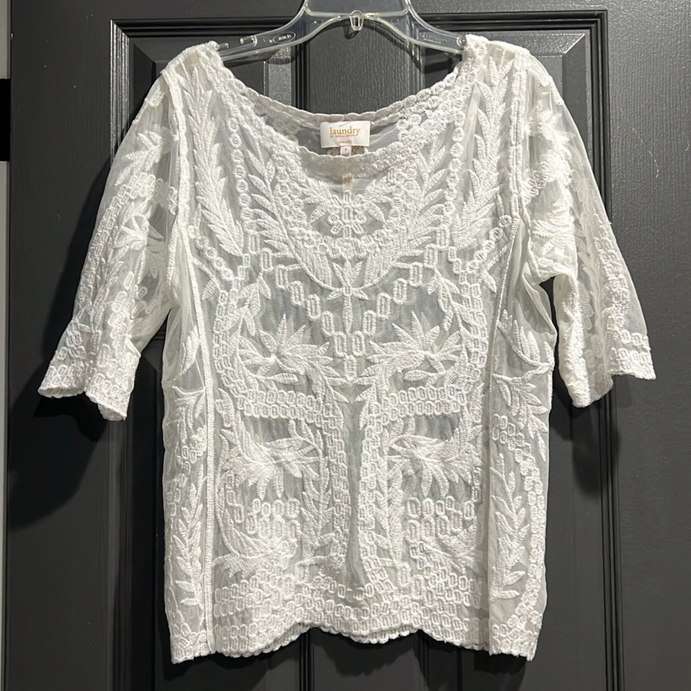 Laundry by shelli segal white blouse size small